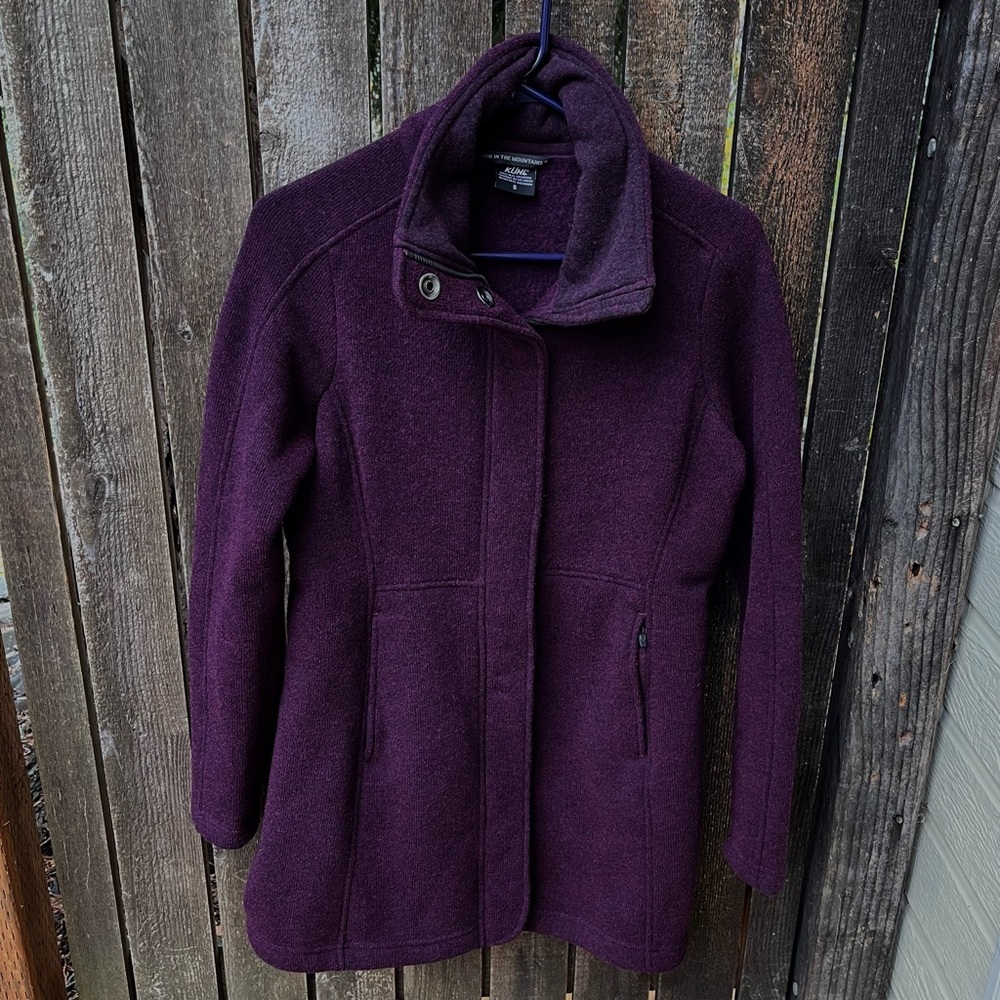 KUHL Wm’s Highland Long Fleece Midweight Coat In Purple Sz S